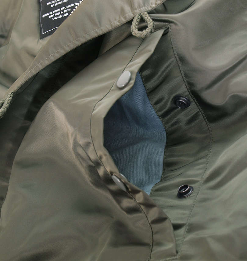 大きいサイズ メンズ ALPHA INDUSTRIES (アルファ インダストリーズ) N-3B TIGHT FITジャケット 胸ポケット