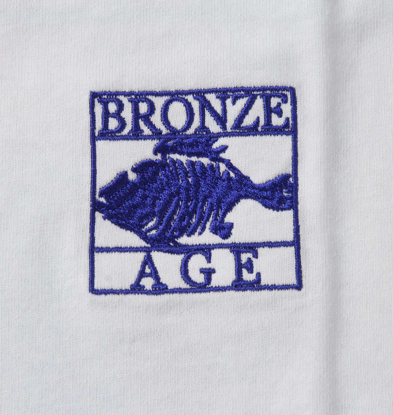 大きいサイズ メンズ BRONZE AGE (ブロンズエイジ) 刺繍&プリント半袖Tシャツ（総丈71cm） 胸刺繍