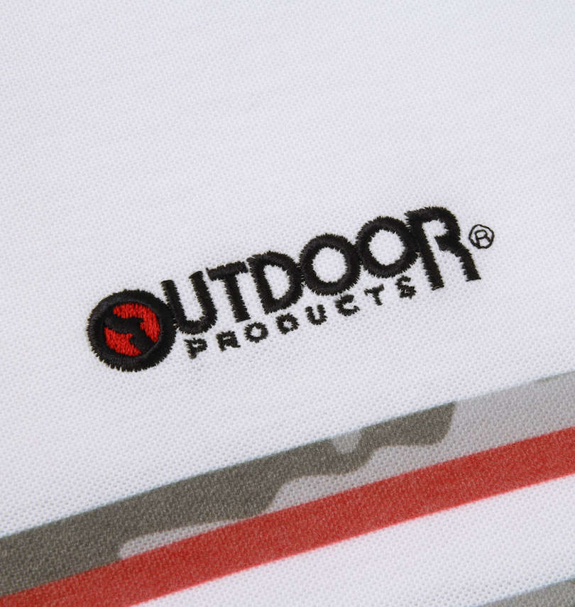 大きいサイズ メンズ OUTDOOR PRODUCTS (アウトドア プロダクツ) 鹿の子カモフラボーダー半袖ポロシャツ 刺繍