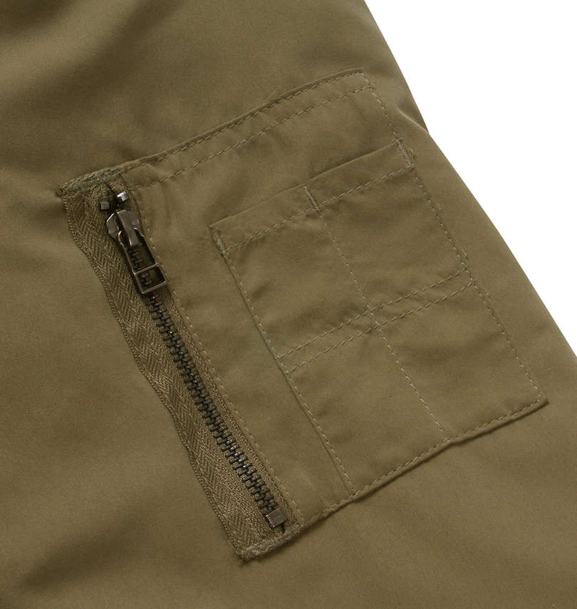 大きいサイズ メンズ Mc.S.P (エムシーエスピー) ポリピーチ薄中綿MA-1ジャケット 左袖ポケット