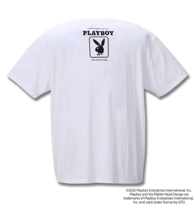 大きいサイズ メンズ PLAYBOY (プレイボーイ) プリント半袖Tシャツ バックスタイル