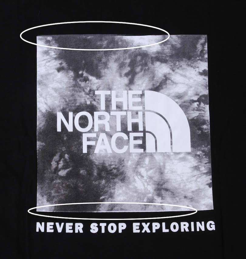 大きいサイズ メンズ THE NORTH FACE (ザ・ノース・フェイス) 半袖Tシャツ プリントズレ部分
