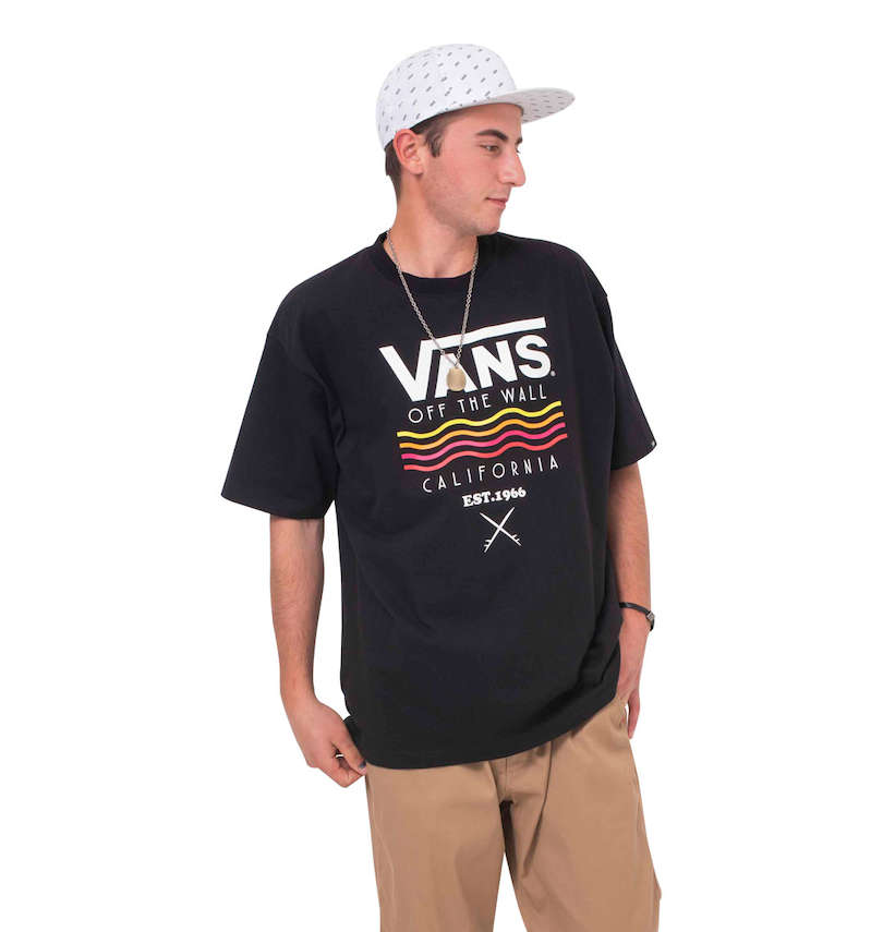 大きいサイズ メンズ VANS (バンズ) Wave&Surf半袖Tシャツ 
