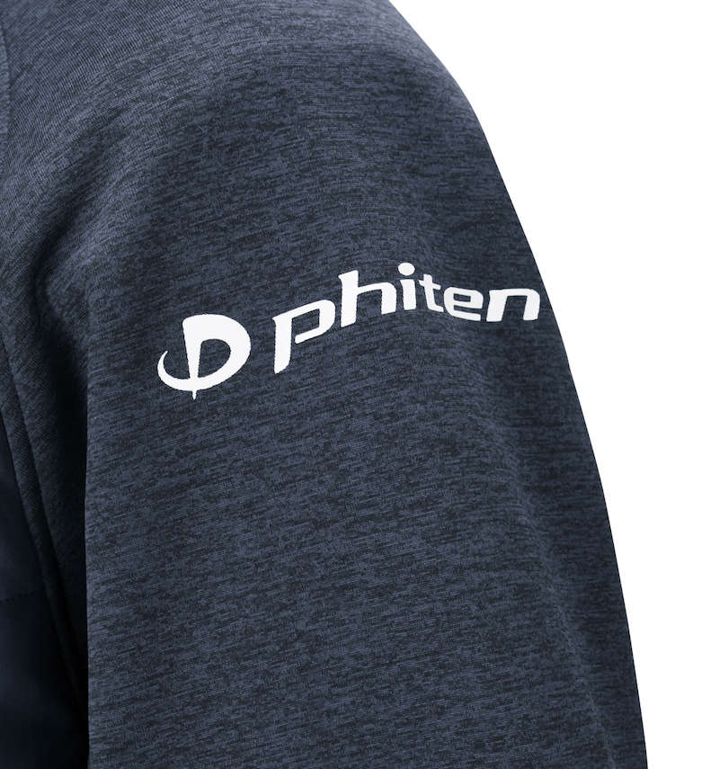 大きいサイズ メンズ Phiten (ファイテン) カチオン杢天竺マイクロフリースボンディングジャケット 左袖プリント