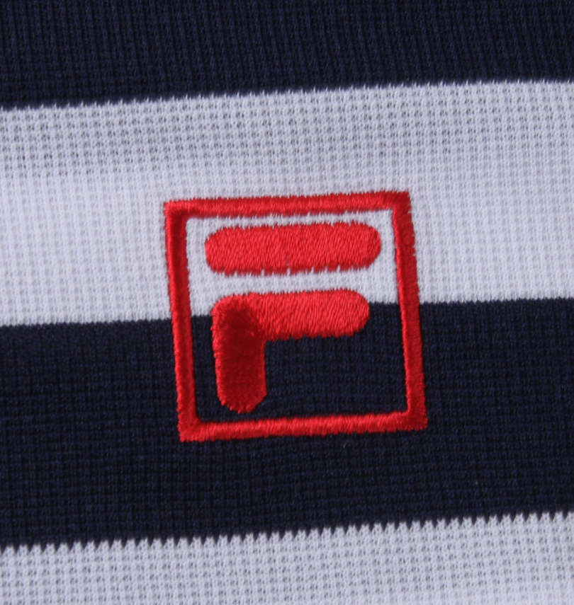 大きいサイズ メンズ FILA GOLF (フィラゴルフ) ボーダーラガー半袖シャツ 左胸刺繍