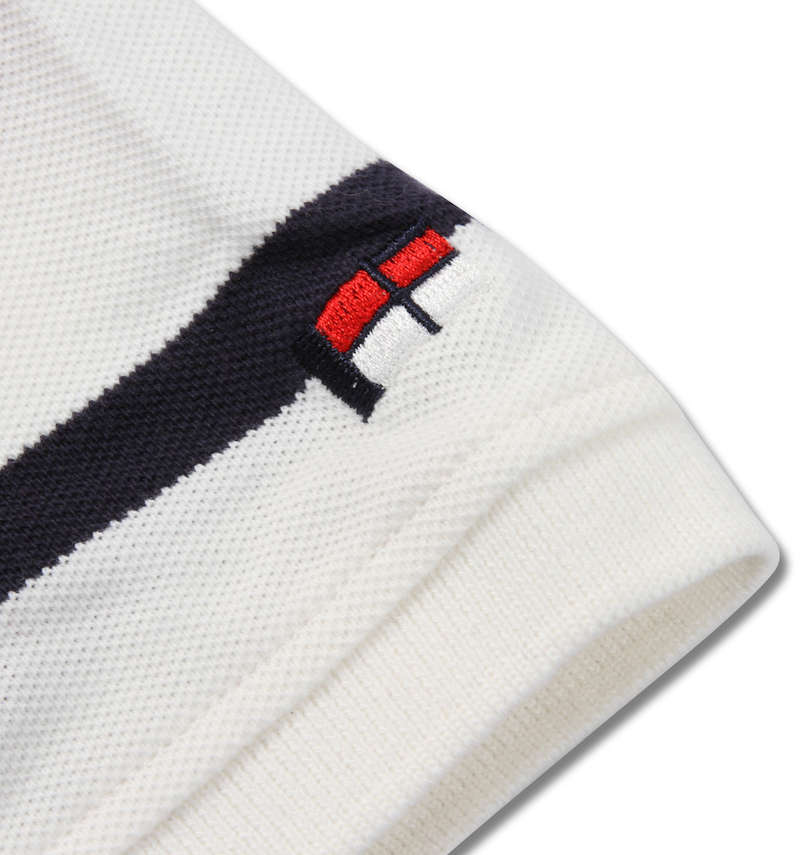 大きいサイズ メンズ H by FIGER (エイチバイフィガー) 2枚衿ボーダー半袖ポロシャツ 左袖刺繍