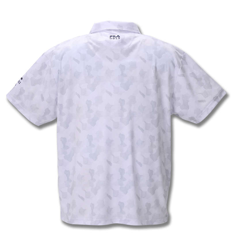 大きいサイズ メンズ FILA GOLF (フィラゴルフ) カモエンボス柄半袖ポロシャツ バックスタイル