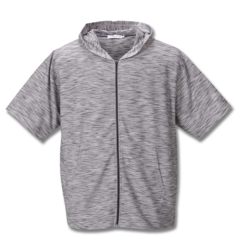 大きいサイズ メンズ launching pad (ランチングパッド) スラブリップル半袖フルジップパーカー+半袖Tシャツ 半袖パーカー