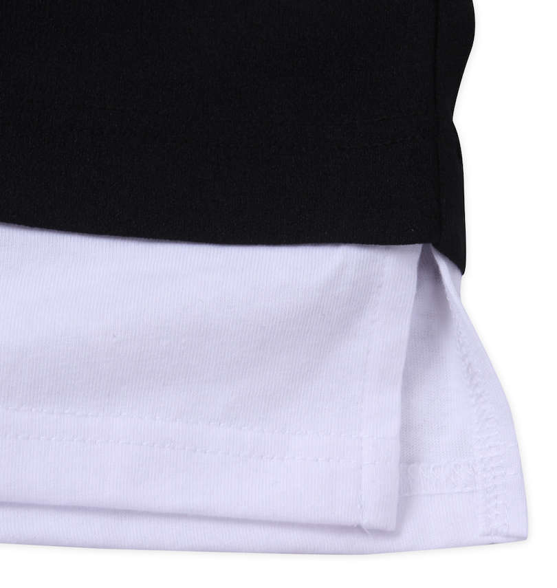 大きいサイズ メンズ launching pad (ランチングパッド) ジョーゼット裾フェイクレイヤード半袖Tシャツ サイドスリット