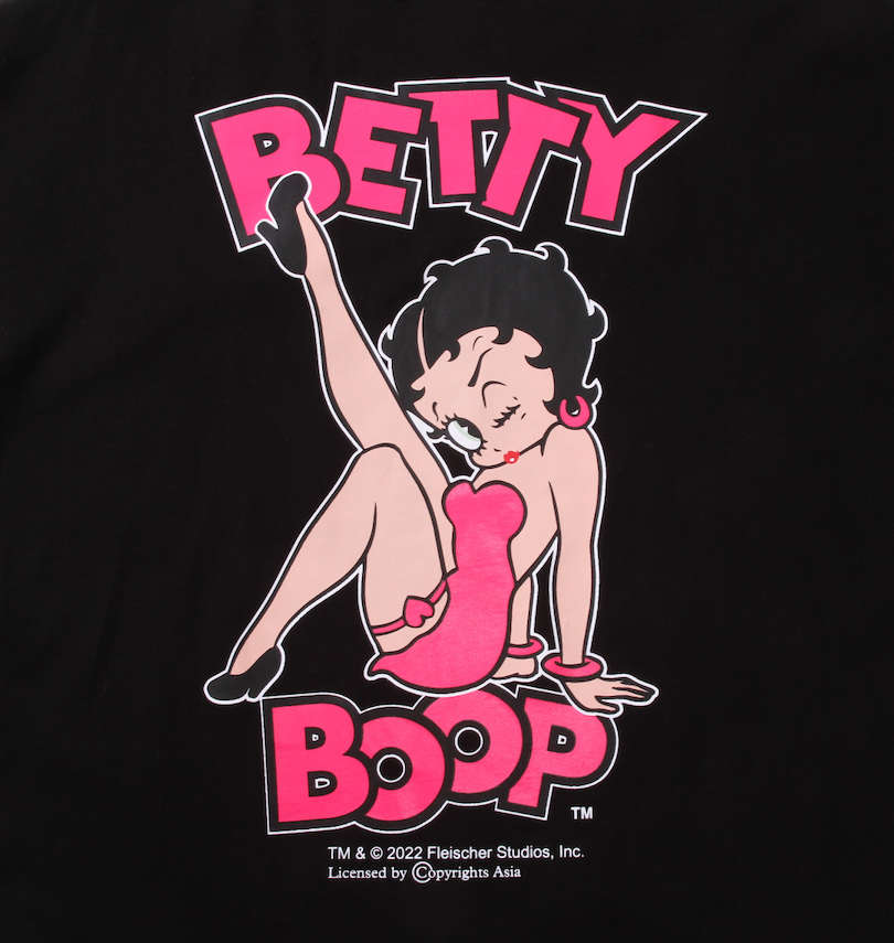 大きいサイズ メンズ BETTY BOOP (ベティ ブープ) ネオンカラープリント半袖Tシャツ バックプリント