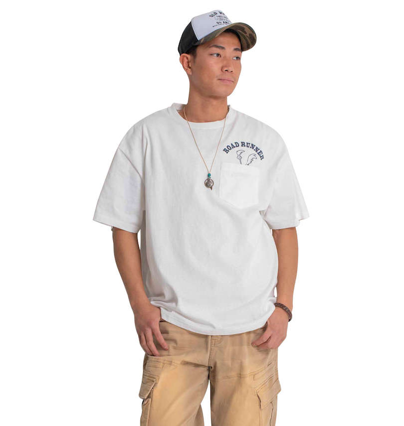 大きいサイズ メンズ LOONEY TUNES (ルーニーテューンズ) チェーン刺繍&プリント半袖Tシャツ 