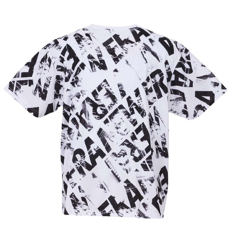 大きいサイズ メンズ NEW ERA (ニューエラ) オールオーバーロゴ半袖Tシャツ バックスタイル
