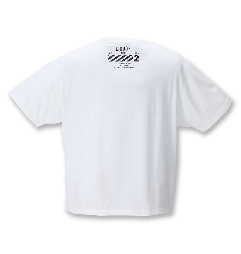 大きいサイズ メンズ in the attic (インジアティック) 特殊ウレタン樹脂シートプリント半袖Tシャツ バックスタイル