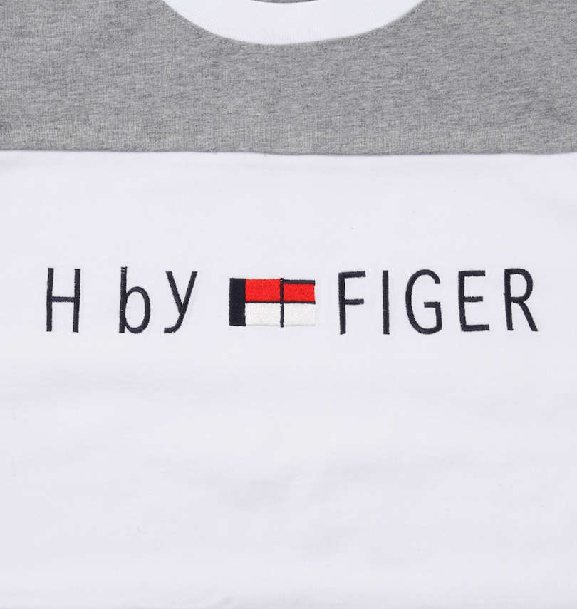 大きいサイズ メンズ H by FIGER (エイチバイフィガー) 切替半袖Tシャツ フロント刺繍