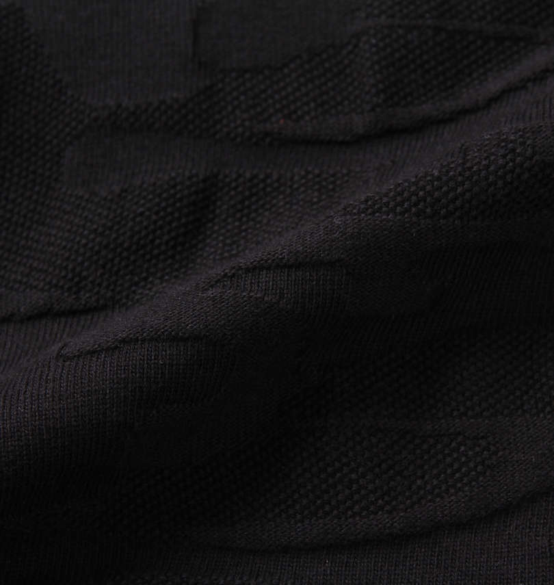大きいサイズ メンズ FLAGSTAFF×PEANUTS (フラッグスタッフ) スヌーピーコラボカモフラジャガード半袖ポロシャツ 生地拡大