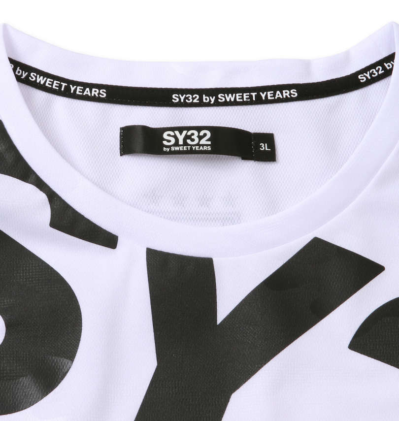 大きいサイズ メンズ SY32 by SWEET YEARS (エスワイサーティトゥバイスィートイヤーズ) エンボスカモスポーツ半袖Tシャツ 消臭テープ
