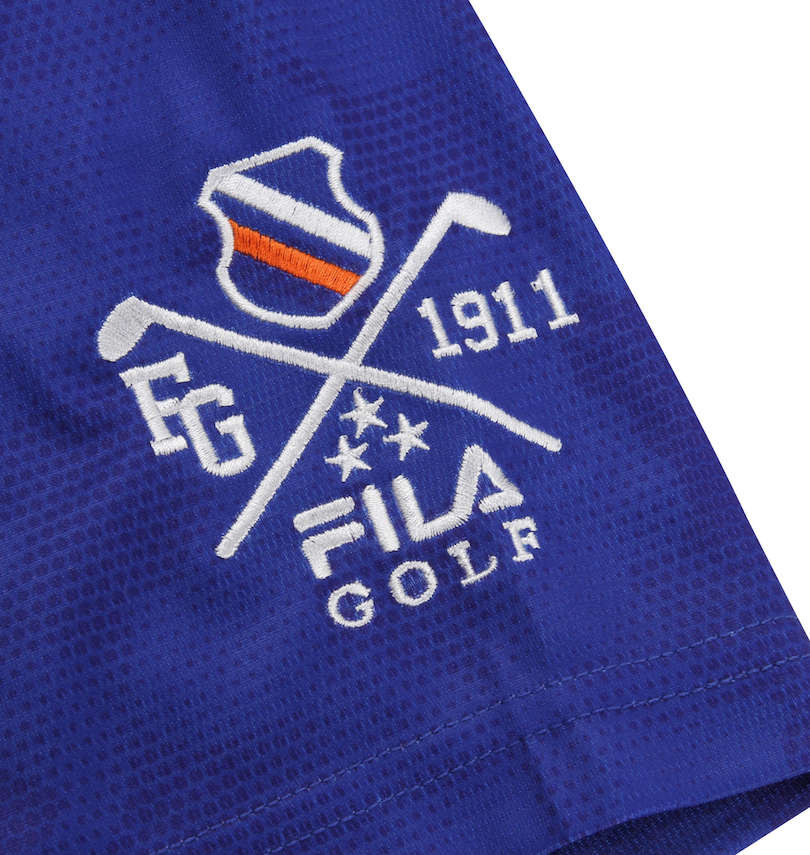 大きいサイズ メンズ FILA GOLF (フィラゴルフ) カモエンボス柄半袖ポロシャツ 左袖刺繡
