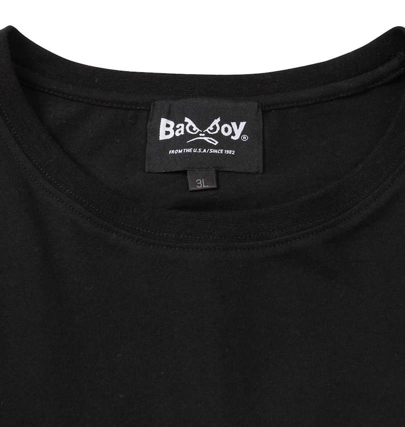 大きいサイズ メンズ BAD BOY (バッドボーイ) バックZIPロゴプリント半袖Tシャツ 