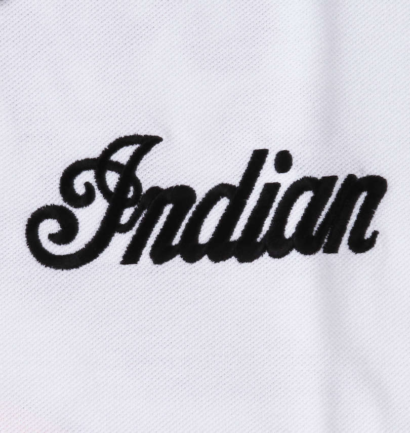 大きいサイズ メンズ INDIAN MOTOCYCLE (インディアンモトサイクル) プリント&刺繍鹿の子半袖ポロシャツ 胸刺繍