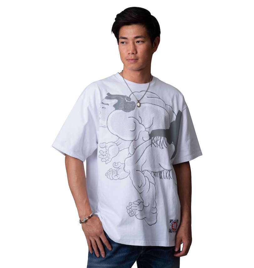 大きいサイズ メンズ 魂 (タマシイ) 相撲絵デザイン半袖Tシャツ 