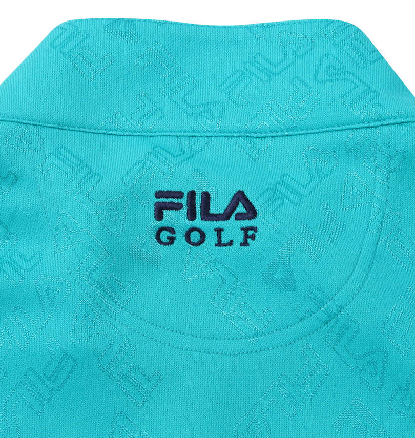 大きいサイズ メンズ FILA GOLF (フィラゴルフ) ジャガード半袖シャツ+インナーセット バック刺繡