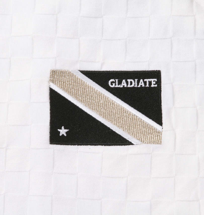大きいサイズ メンズ GLADIATE (グラディエイト) 刺繍ブロックジャガード半袖ポロシャツ 右胸刺繍