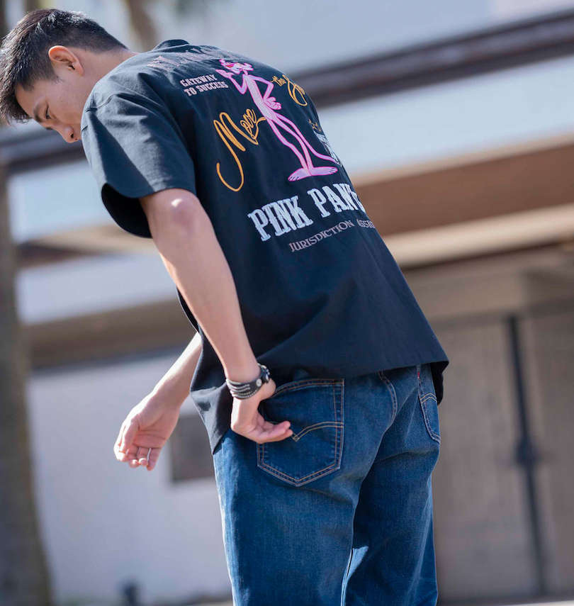 大きいサイズ メンズ PINK PANTHER×FLAGSTAFF (フラッグスタッフ) ピンクパンサー半袖Tシャツ 