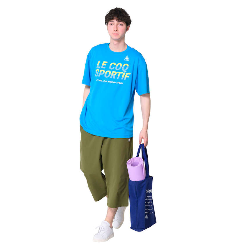 大きいサイズ メンズ LE COQ SPORTIF (ルコックスポルティフ) ドライピンメッシュ半袖Tシャツ 