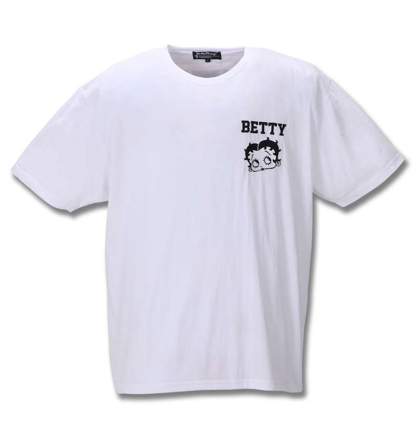 大きいサイズ メンズ BETTY BOOP (ベティ ブープ) 刺繍プリント半袖Tシャツ 