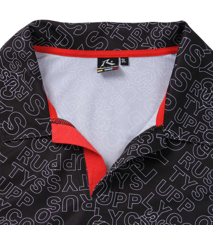大きいサイズ メンズ RUSTY GOLF (ラスティゴルフ) ロゴプリントスキッパー半袖シャツ 