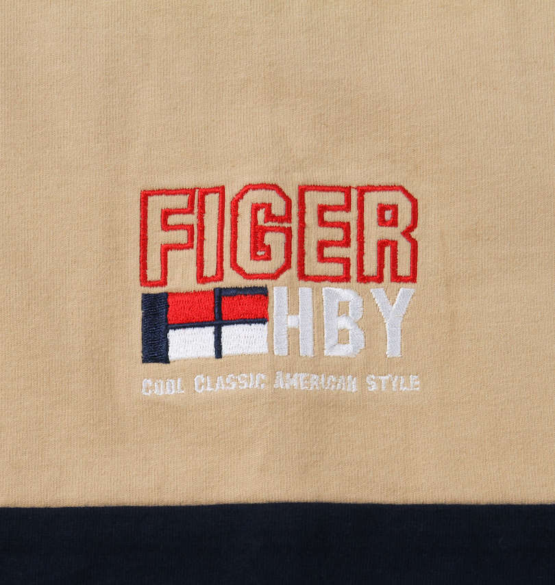 大きいサイズ メンズ H by FIGER (エイチバイフィガー) 切替長袖ラガーシャツ 刺繍