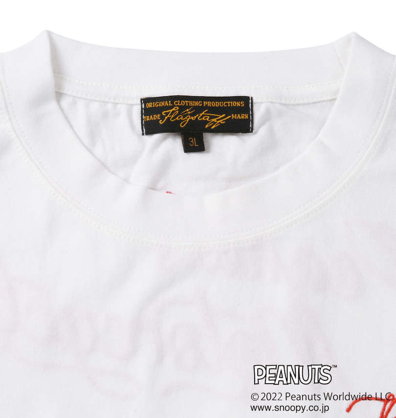 大きいサイズ メンズ FLAGSTAFF×PEANUTS (フラッグスタッフ) スヌーピーコラボ半袖Tシャツ 