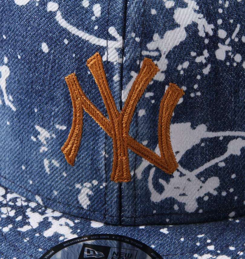 大きいサイズ メンズ NEW ERA (ニューエラ) 9FIFTY™ニューヨーク・ヤンキースDamaged Denimキャップ 刺繍拡大