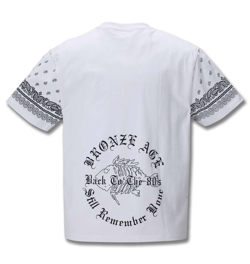 大きいサイズ メンズ BRONZE AGE (ブロンズエイジ) ロゴ半袖Tシャツ バックプリント