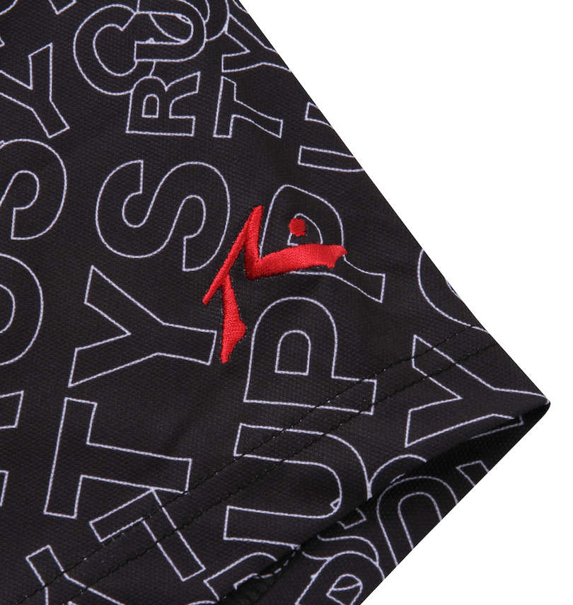 大きいサイズ メンズ RUSTY GOLF (ラスティゴルフ) ロゴプリントスキッパー半袖シャツ 袖口刺繍