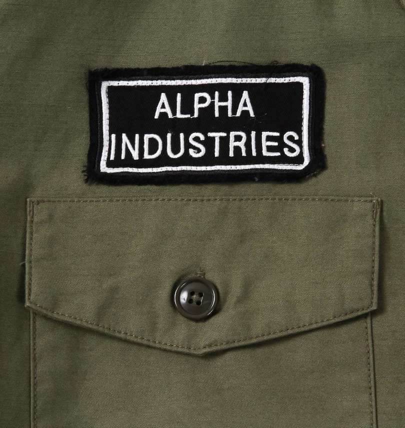 大きいサイズ メンズ ALPHA INDUSTRIES (アルファ インダストリーズ) EMBROIDERY長袖シャツ 右ポケット