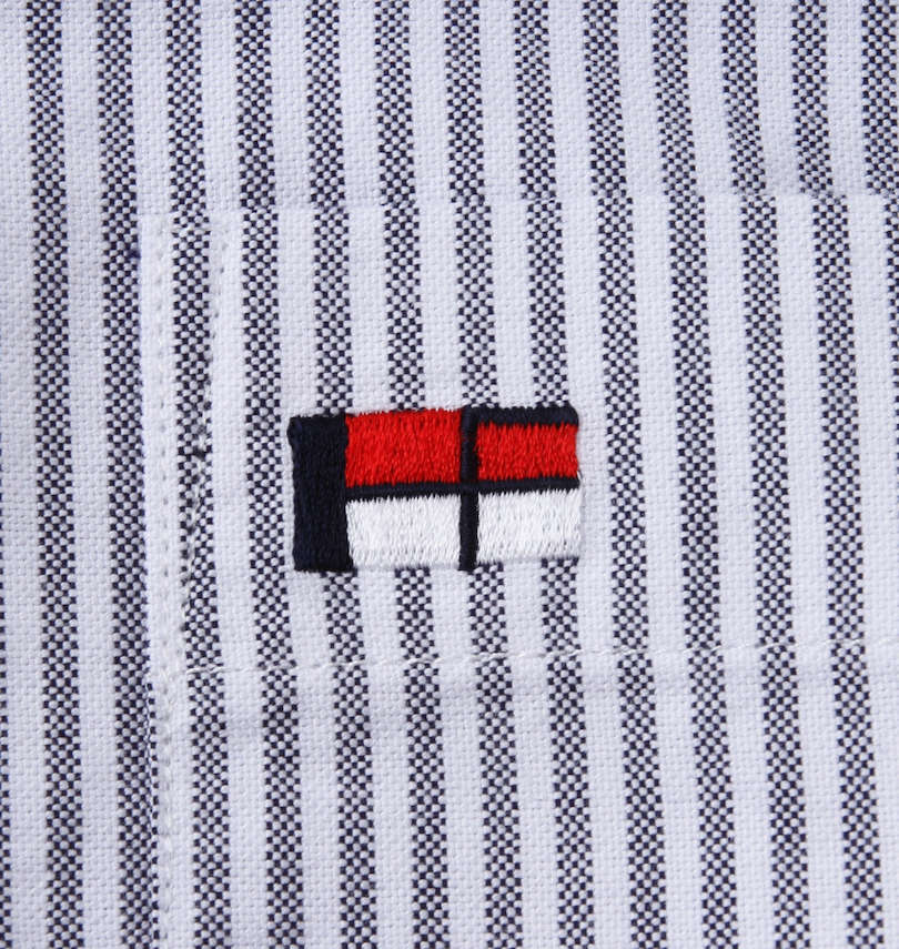 大きいサイズ メンズ H by FIGER (エイチバイフィガー) オックスストライプB.D長袖シャツ 刺繍