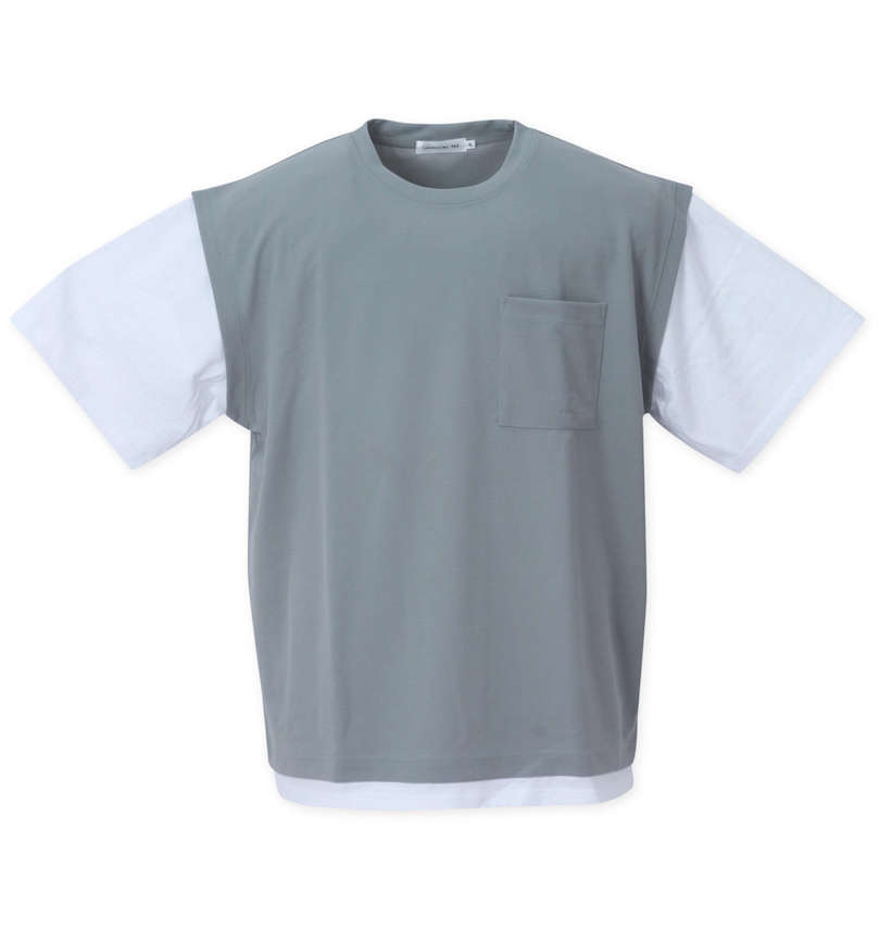 大きいサイズ メンズ launching pad (ランチングパッド) ジョーゼットフェイクレイヤード半袖Tシャツ
                        