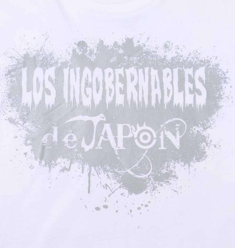 大きいサイズ メンズ 新日本プロレス (シンニホンプロレス) BUSHI×L・I・J「MIST」半袖Tシャツ(ホワイト×シルバー) プリント拡大