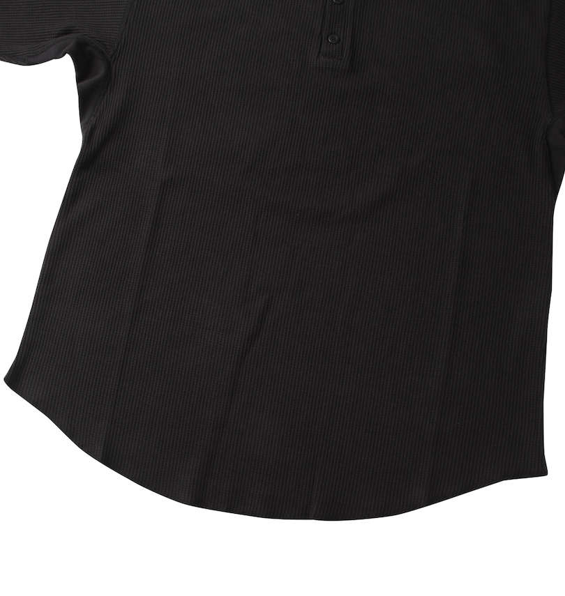 大きいサイズ メンズ EL.FO (エルフォ) ヘンリーネック長袖Tシャツ 裾ラウンドカット