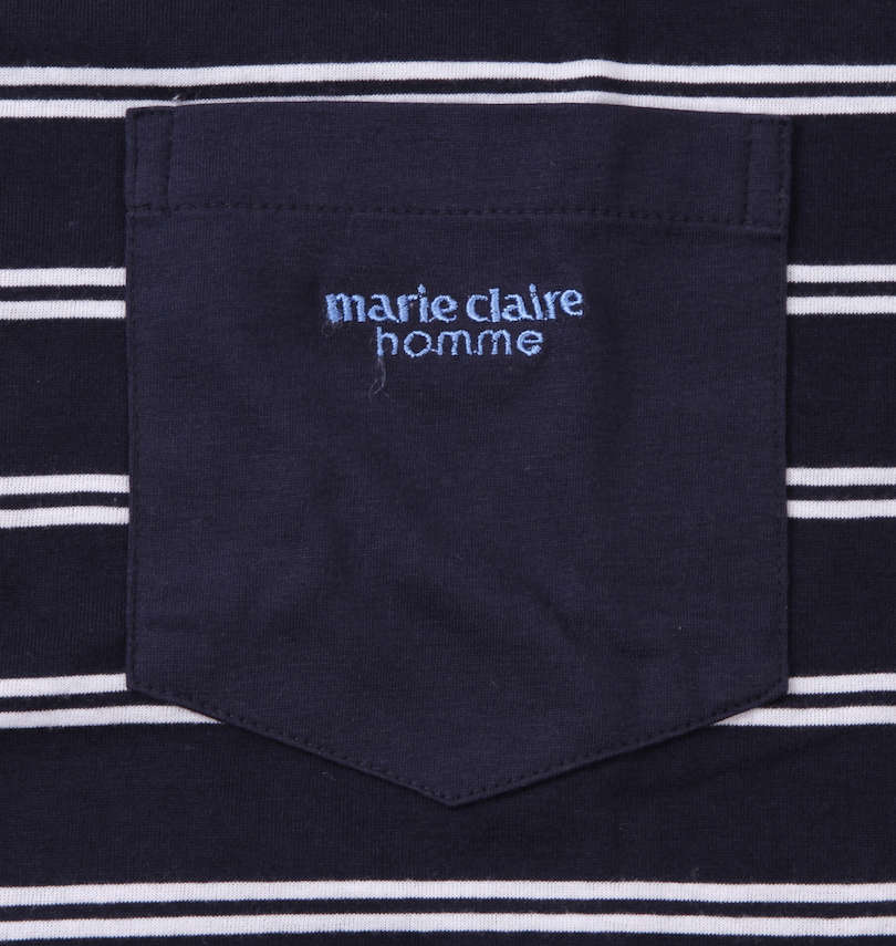 大きいサイズ メンズ marie claire homme (マリクレールオム) 天竺ボーダー半袖Tシャツ+ハーフパンツ 胸ポケット