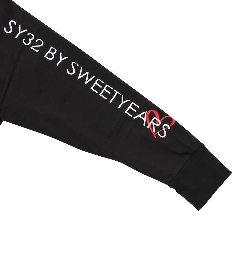 大きいサイズ メンズ SY32 by SWEET YEARS (エスワイサーティトゥバイスィートイヤーズ) ハートボックスロゴ長袖Tシャツ 袖プリント