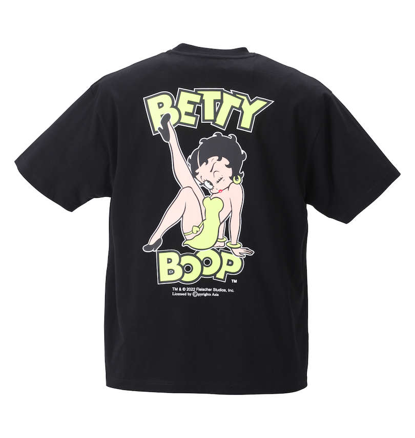 大きいサイズ メンズ BETTY BOOP (ベティ ブープ) ネオンカラープリント半袖Tシャツ バックスタイル