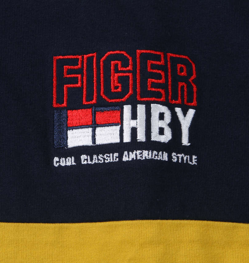 大きいサイズ メンズ H by FIGER (エイチバイフィガー) 切替長袖ラガーシャツ 刺繍