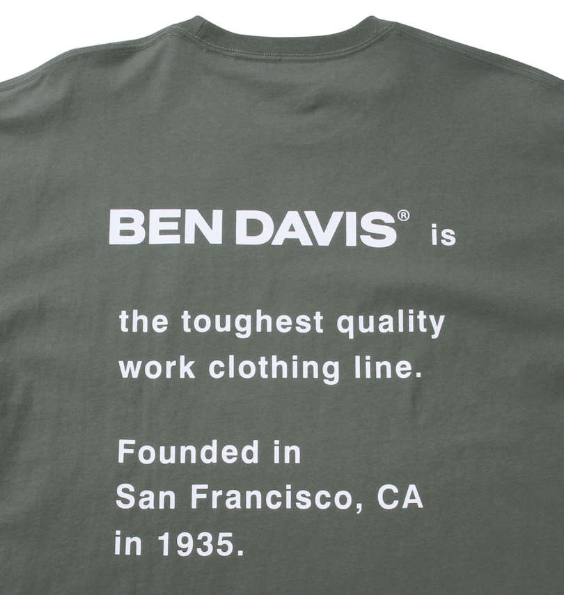 大きいサイズ メンズ BEN DAVIS (ベン デイビス) ワンポイント刺繍半袖Tシャツ バックプリント