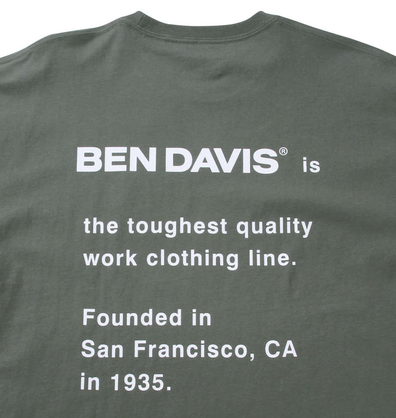 大きいサイズ メンズ BEN DAVIS (ベン デイビス) ワンポイント刺繍半袖Tシャツ
                        バックプリント