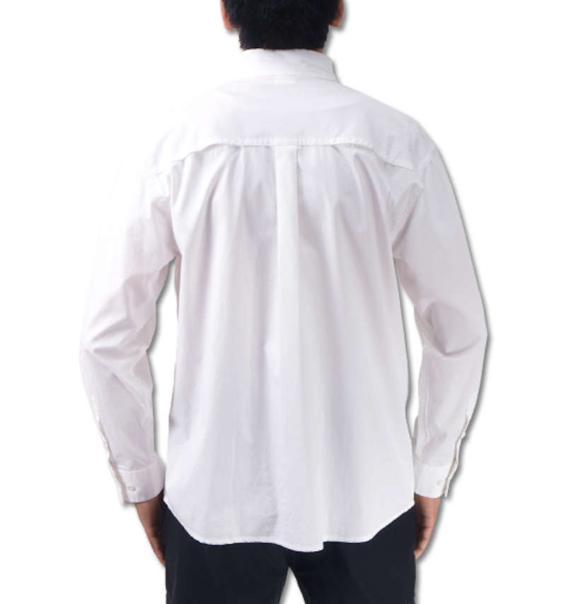 大きいサイズ メンズ 楽スマ (ラクスマ) 樽型B.D長袖シャツ バックスタイル