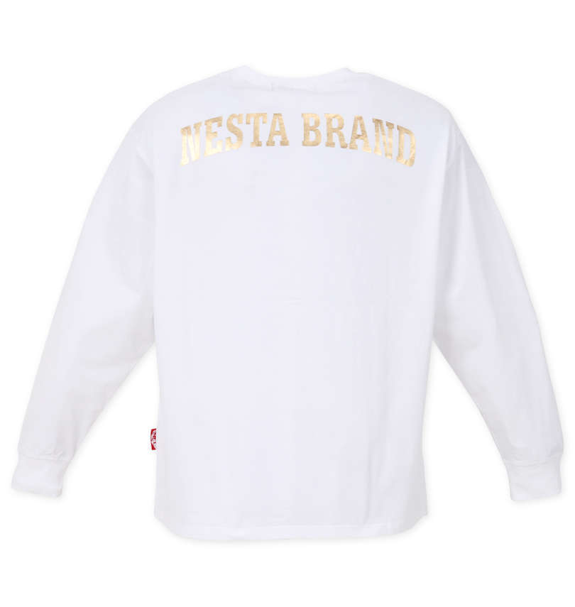 大きいサイズ メンズ NESTA BRAND (ネスタブランド) 箔プリント長袖Tシャツ バックスタイル