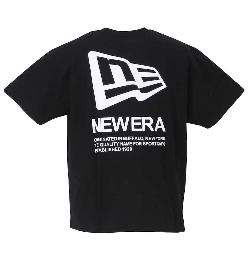 大きいサイズ メンズ NEW ERA (ニューエラ) フラッグロゴ&テキスト半袖Tシャツ バックスタイル