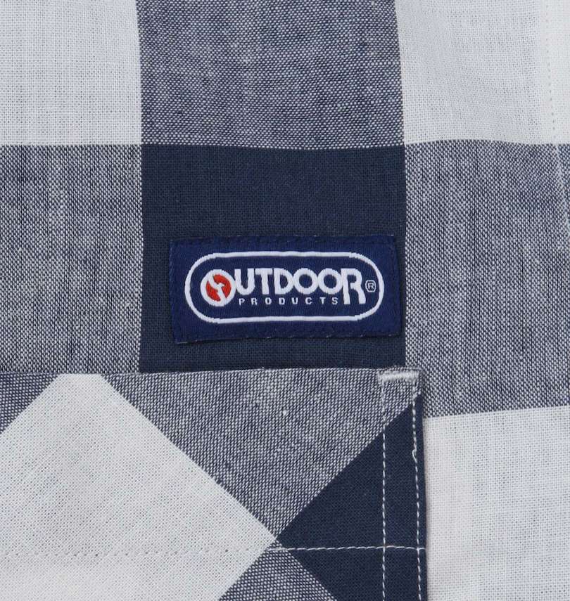 大きいサイズ メンズ OUTDOOR PRODUCTS (アウトドア プロダクツ) 綿麻ブロックチェック半袖シャツ 左胸ポケット